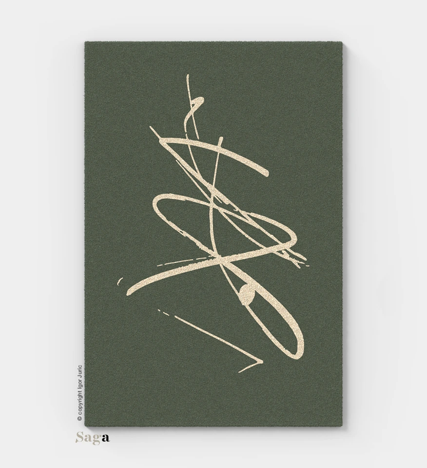 LOVE ART – Grün – Veldor-Wollteppich